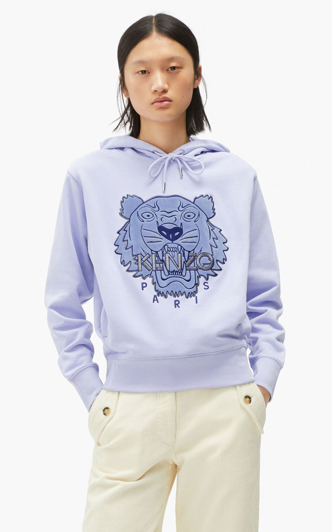 Kenzo The Χειμώνας Capsule Tiger φουτερ με κουκουλα γυναικεια ανοιχτο μπλε | GR035239